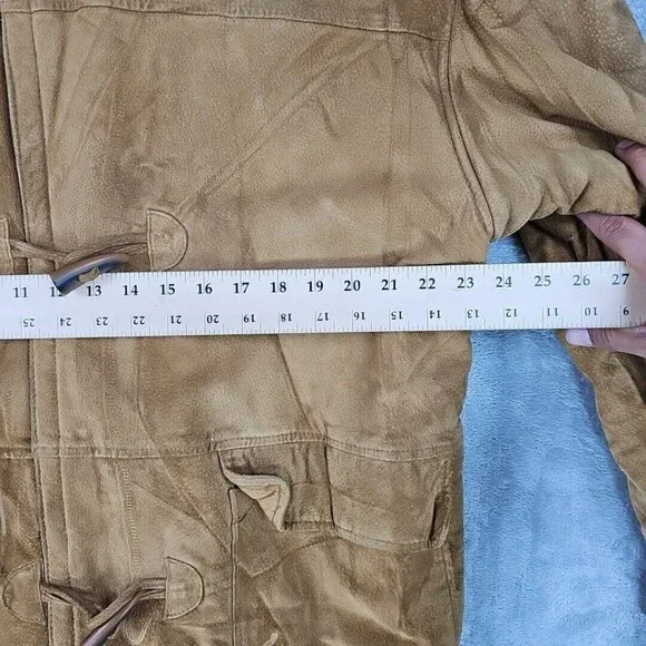 Adventure Bound By Wilsons Suede Leather Coat Mens L Brown Faux Fur Lined VTG